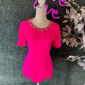 Lulumari jeweled pink blouse